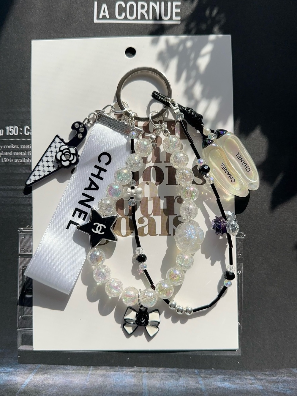 Authentic CC Ribbon & Unbranded  CC ballerina flats camellia Bag Charm